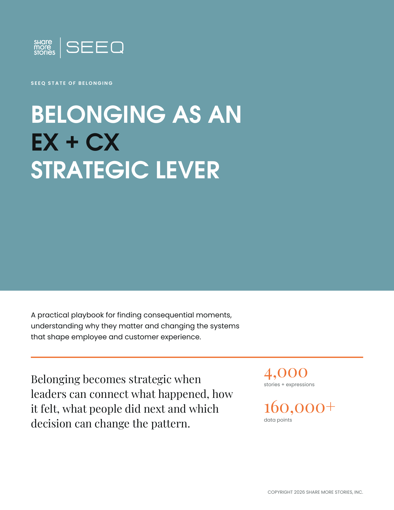 Cover of the Belonging as an EX and CX Strategic Lever playbook